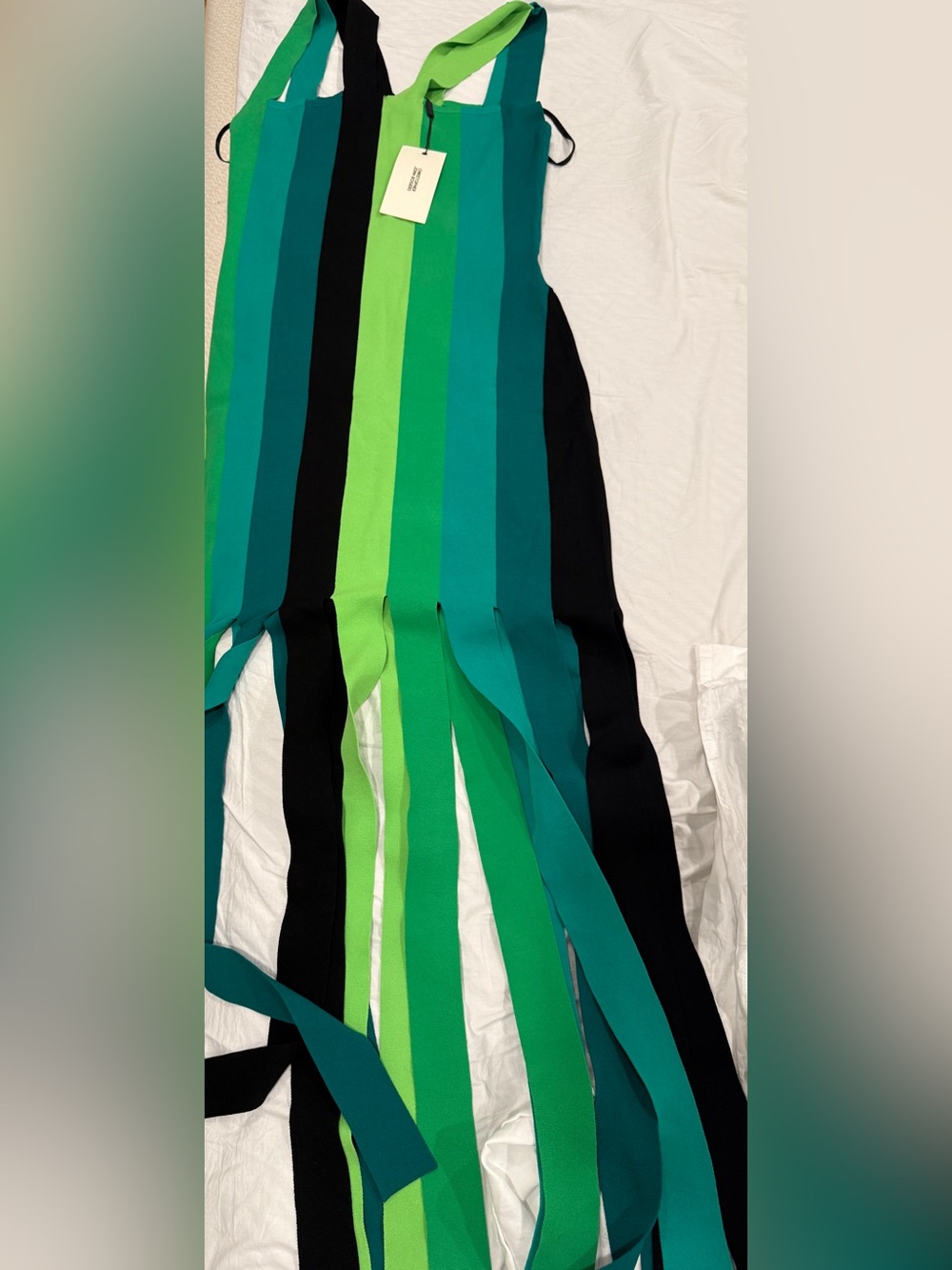Striped Green Fringe dress - Picture 6 of 11
